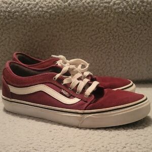 Vans Burgandy/White Sneakers with Signature Jazz Stripe